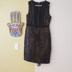 Elie Tahari Black/Gold size 10 dress
